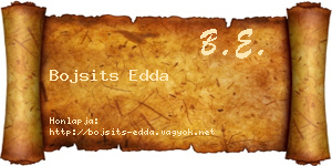Bojsits Edda névjegykártya